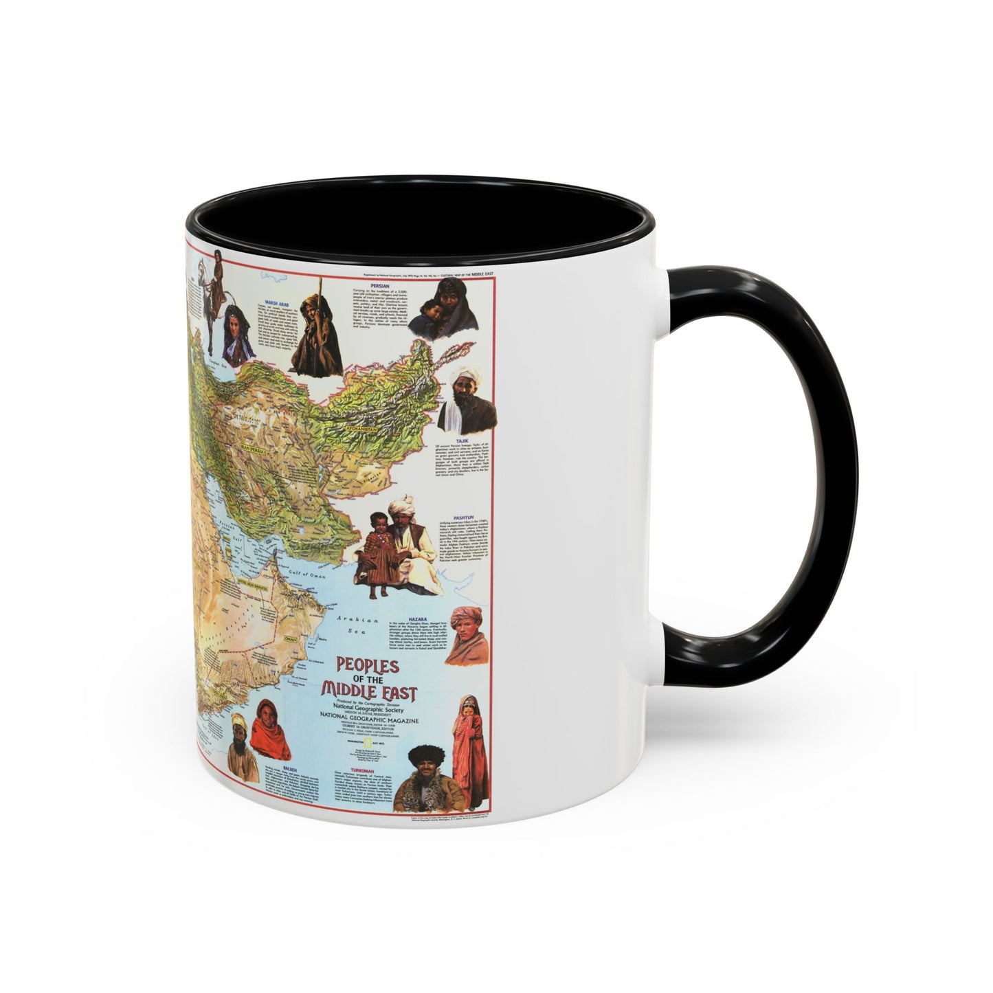 Middle East - The Peoples 1 (1972) (Map) Accent Coffee Mug