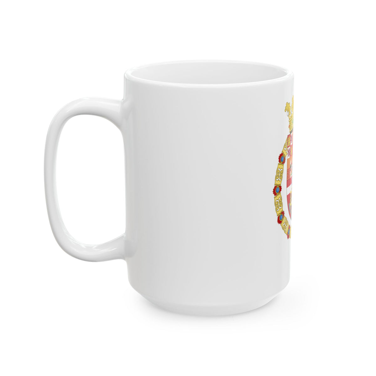 Coat of Arms of Philip II of Spain, English King Consort-Spanish Variant (1556-1558) - White Coffee Mug