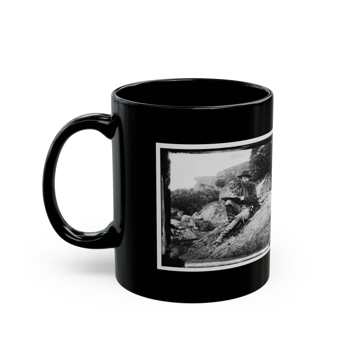 Gettysburg, Pa. Alfred R. Waud, Artist Of Harper's Weekly, Sketching On Battlefield (U.S. Civil War) Black Coffee Mug