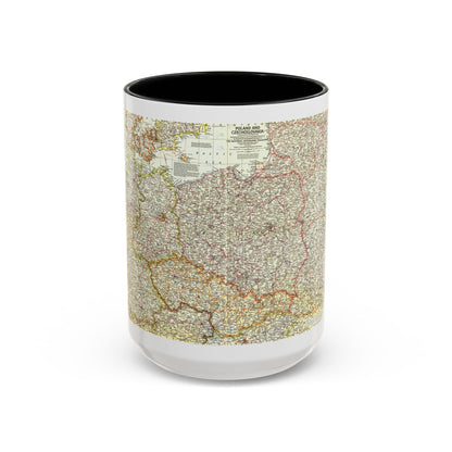 Poland and Czechoslovakia (1958) (Map) Accent Coffee Mug