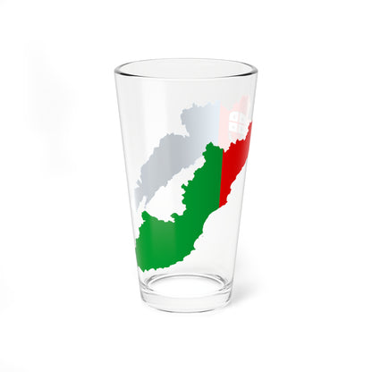 Flag map of Liguria (Italy) Pint Glass 16oz