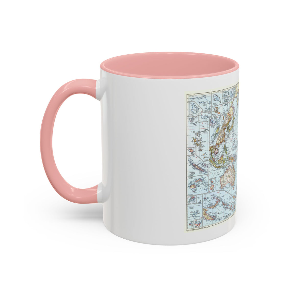 Pacific Ocean (1952) (Map) Accent Coffee Mug