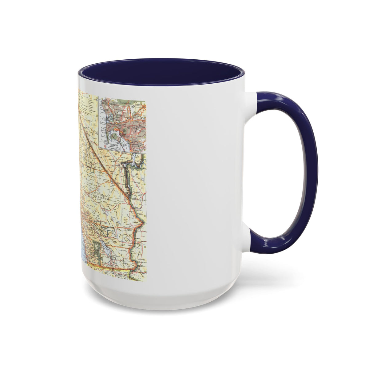 USA - California, Southern (1966) (Map) Accent Coffee Mug