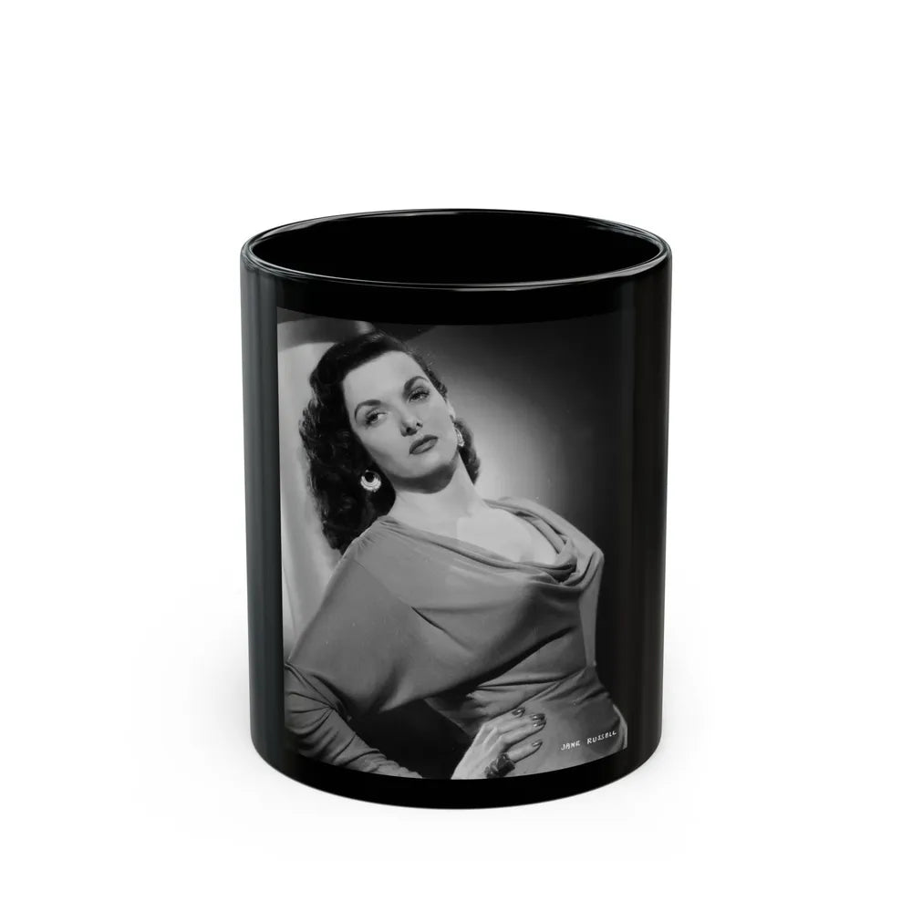 Jane Russell #233 (Vintage Female Icon) Black Coffee Mug-11oz-Go Mug Yourself