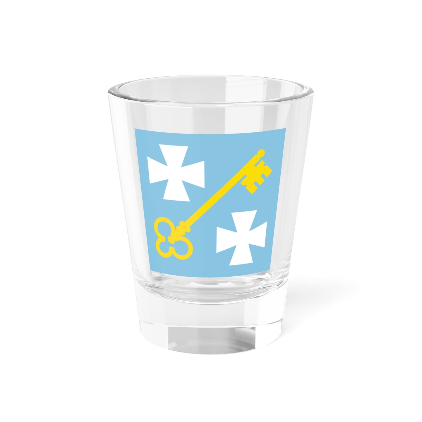 Прапор Бережниця Рівненська область (Ukraine) Shot Glass 1.5oz