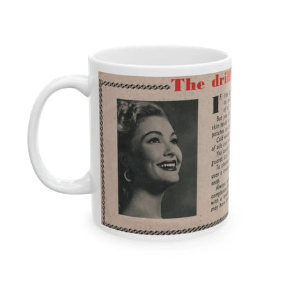 Lori Nelson #228 - Vintage B&W 3x7.25 50's Era Magazine Dry Skin Advertisement featuring, Lori B&W Glamour Photo (Vintage Female Icon) White Coffee Mug-Go Mug Yourself