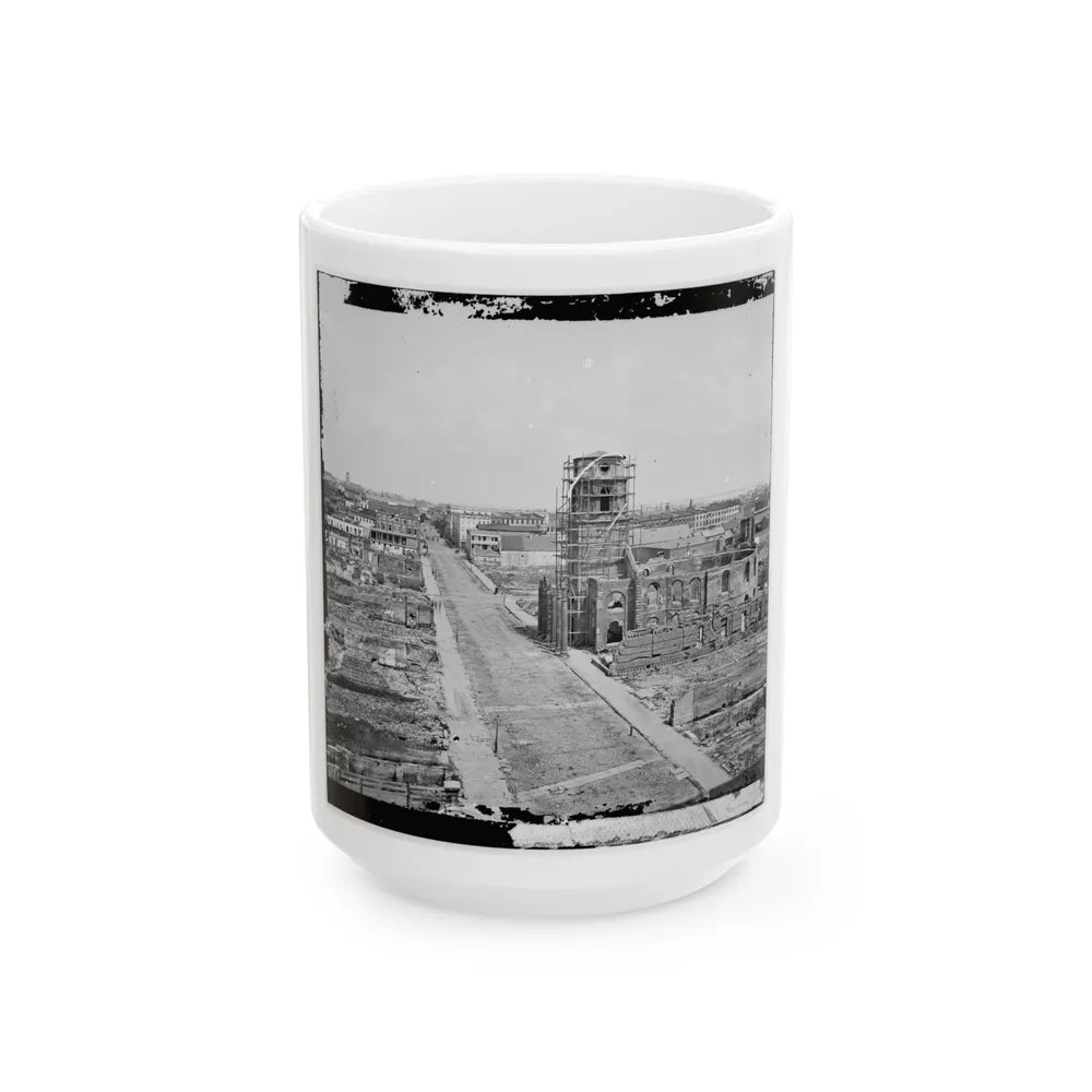 Charleston, S.C. View From Roof Of The Mills House, Looking Up Meeting Street; Ruins Of The Circular Church In Center (U.S. Civil War) White Coffee Mug-15oz-Go Mug Yourself