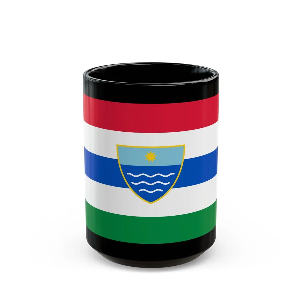 Flag of Herzegovina Neretva Canton Bosnia and Herzegovina - Black Coffee Mug-15oz-Go Mug Yourself