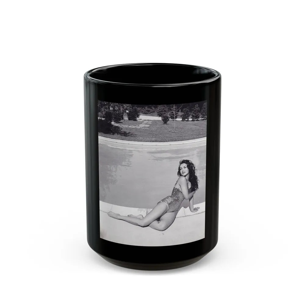 Julie Newmar #105 (Vintage Female Icon) Black Coffee Mug-15oz-Go Mug Yourself