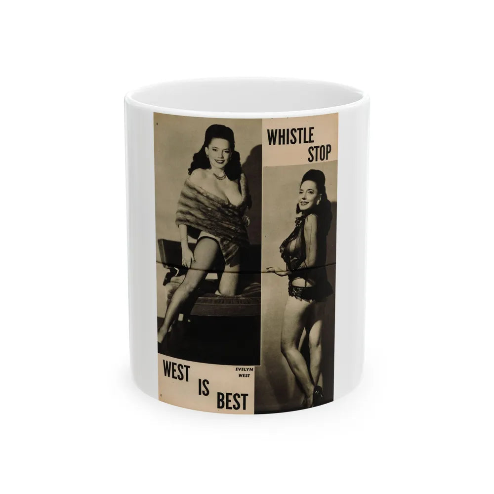 Evelyn West #25 - (Vintage Female Icon) White Coffee Mug-11oz-Go Mug Yourself