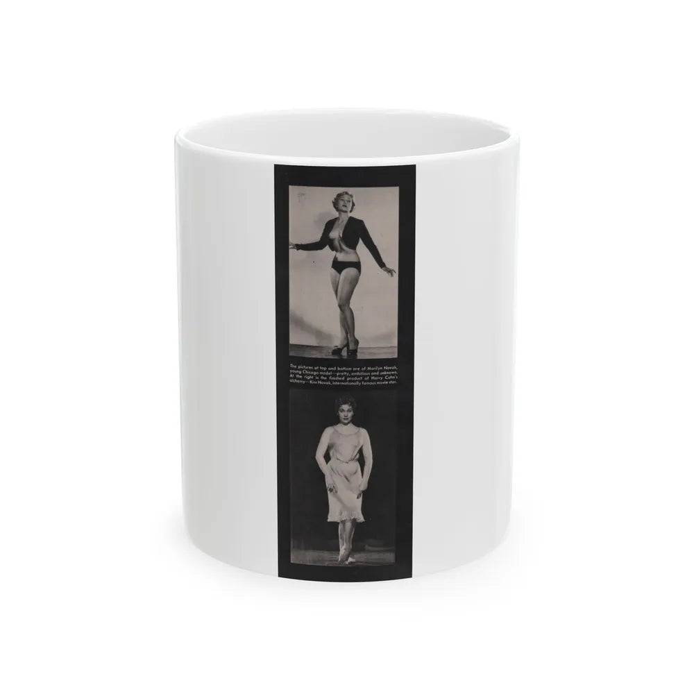 Kim Novak #209 - Playboy Mag. Oct. '59 - 2 B&W Photos (Vintage Female Icon) White Coffee Mug-11oz-Go Mug Yourself