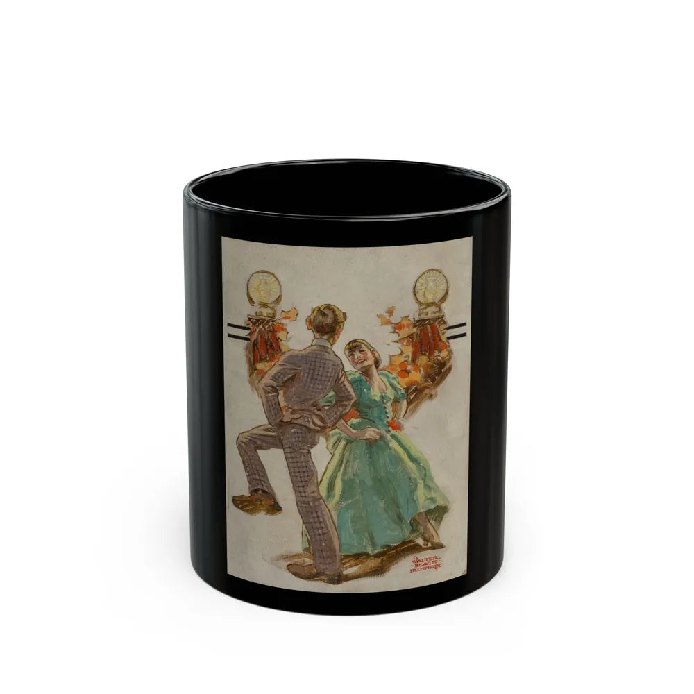 Dancing, The Saturday Evening Post cover study - Black Coffee Mug-11oz-Go Mug Yourself