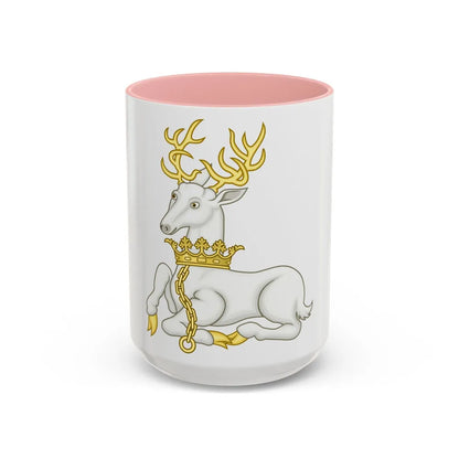 White Hart Badge of Richard II - Accent Coffee Mug-15oz-Pink-Go Mug Yourself