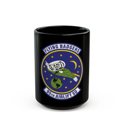 95th Airlift Squadron (U.S. Air Force) Black Coffee Mug-15oz-Go Mug Yourself