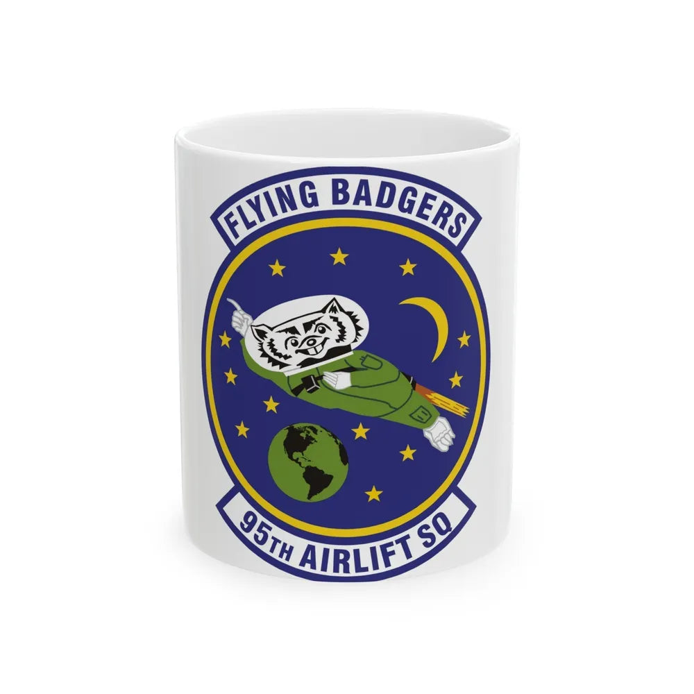 95th Airlift Squadron (U.S. Air Force) White Coffee Mug-11oz-Go Mug Yourself