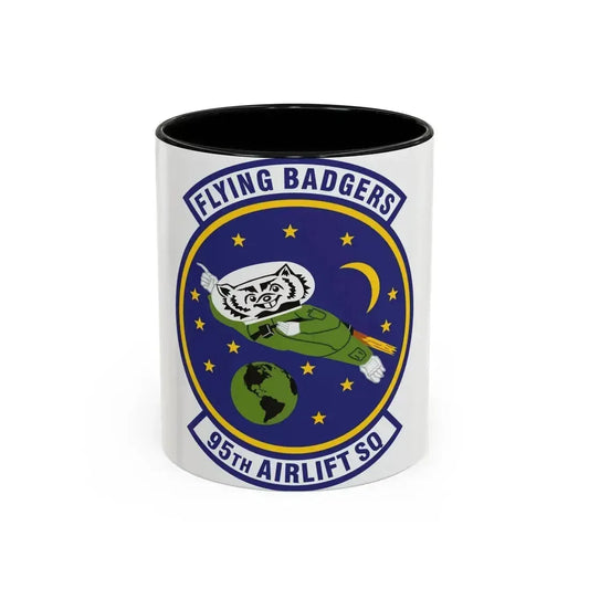 95th Airlift Squadron (U.S. Air Force) Accent Coffee Mug 11oz Black - Go Mug Yourself