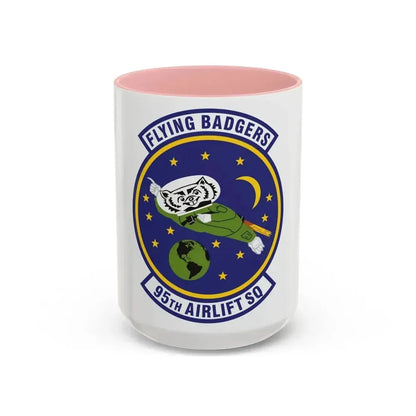 95th Airlift Squadron (U.S. Air Force) Accent Coffee Mug 15oz Pink - Go Mug Yourself