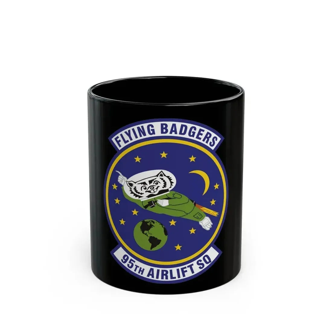95th Airlift Squadron (U.S. Air Force) Black Coffee Mug 11oz - Go Mug Yourself
