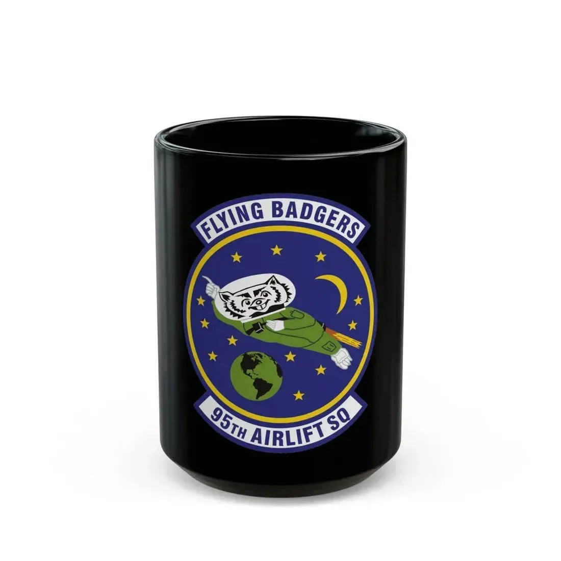 95th Airlift Squadron (U.S. Air Force) Black Coffee Mug 15oz - Go Mug Yourself
