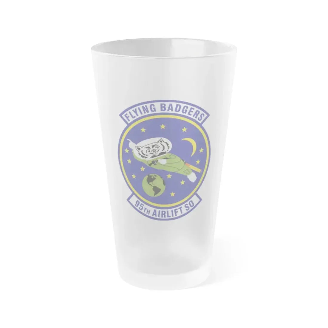 95th Airlift Squadron (U.S. Air Force) Frosted Pint Glass 16oz Default Title - Go Mug Yourself