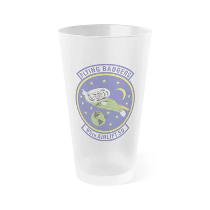 95th Airlift Squadron (U.S. Air Force) Frosted Pint Glass 16oz Default Title - Go Mug Yourself