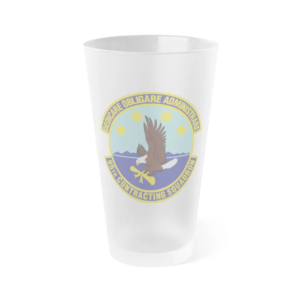 95th Contracting Squadron (U.S. Air Force) Frosted Pint Glass 16oz-Go Mug Yourself