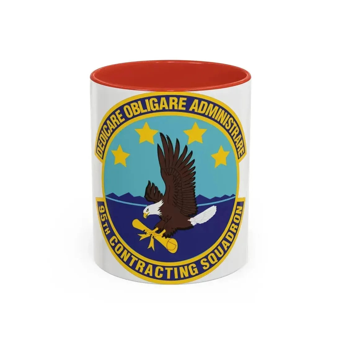 95th Contracting Squadron (U.S. Air Force) Accent Coffee Mug 11oz Red - Go Mug Yourself