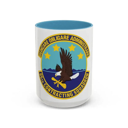 95th Contracting Squadron (U.S. Air Force) Accent Coffee Mug 15oz Light Blue - Go Mug Yourself