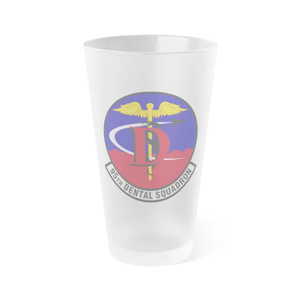 95th Dental Squadron (U.S. Air Force) Frosted Pint Glass 16oz-Go Mug Yourself