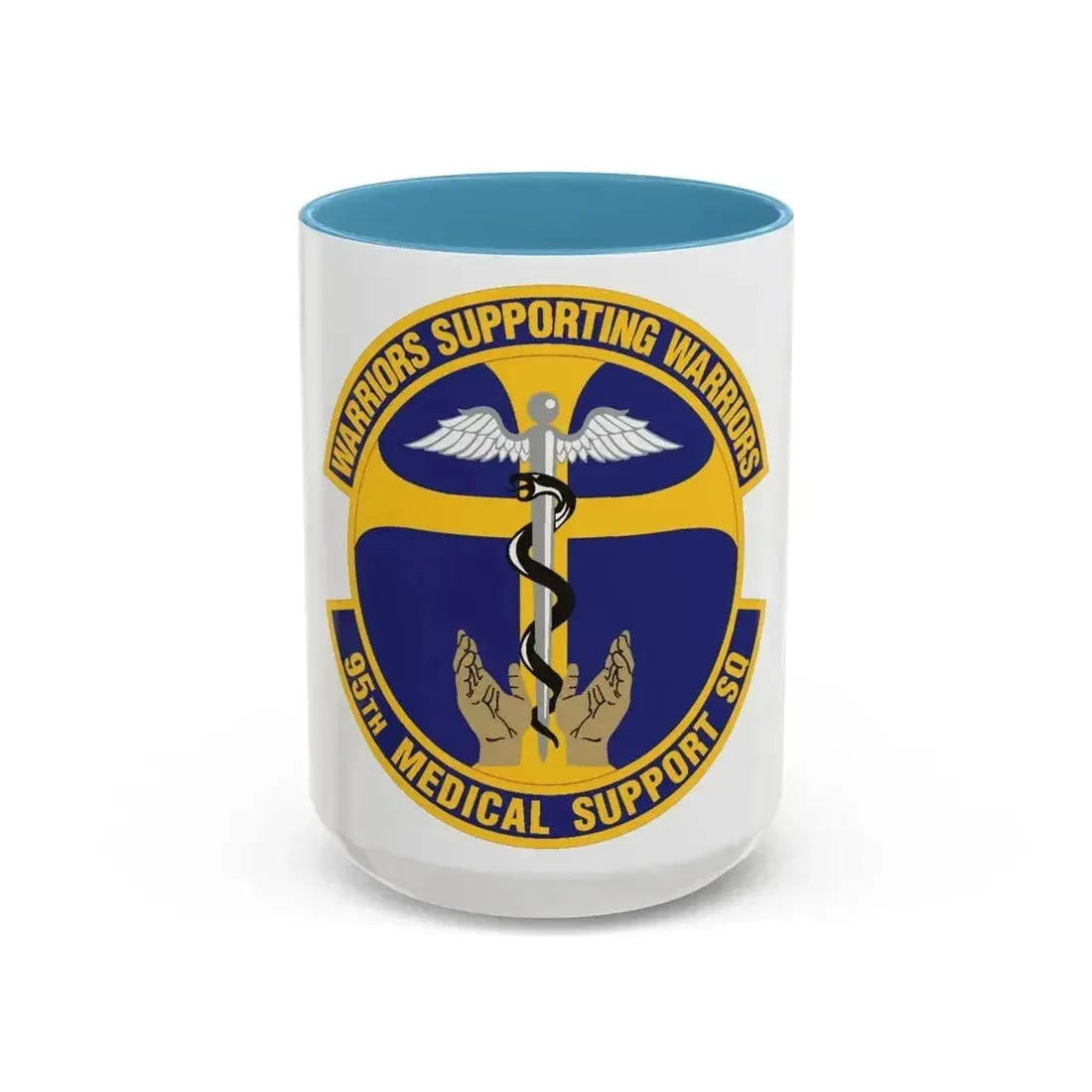 95th Medical Support Squadron (U.S. Air Force) Accent Coffee Mug 15oz Light Blue - Go Mug Yourself
