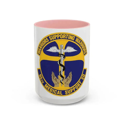 95th Medical Support Squadron (U.S. Air Force) Accent Coffee Mug 15oz Pink - Go Mug Yourself