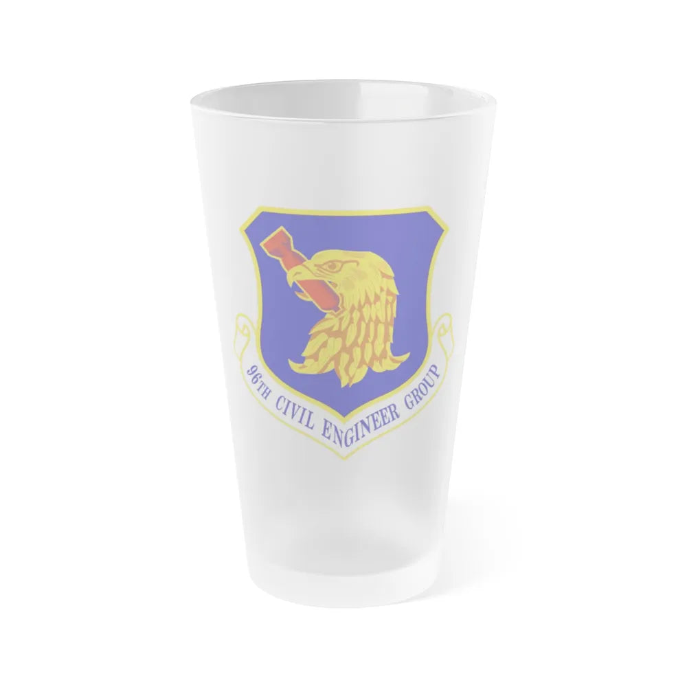 96 Civil Engineer Group AFMC (U.S. Air Force) Frosted Pint Glass 16oz-16oz-Frosted-Go Mug Yourself