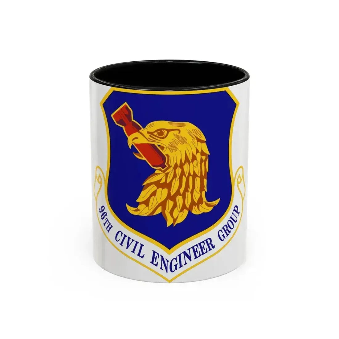 96 Civil Engineer Group AFMC (U.S. Air Force) Accent Coffee Mug 11oz Black - Go Mug Yourself