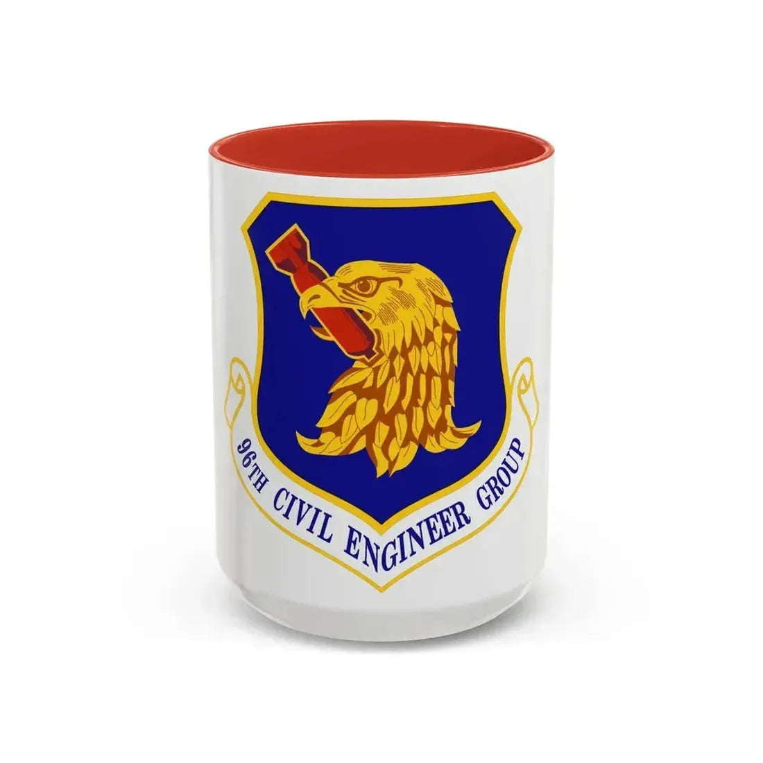 96 Civil Engineer Group AFMC (U.S. Air Force) Accent Coffee Mug 15oz Red - Go Mug Yourself