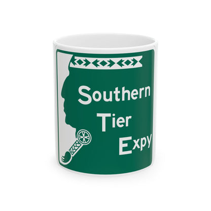 Southern Tier Expressway (New York) (Road Sign) White Coffee Mug
