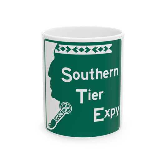 Southern Tier Expressway (New York) (Road Sign) White Coffee Mug