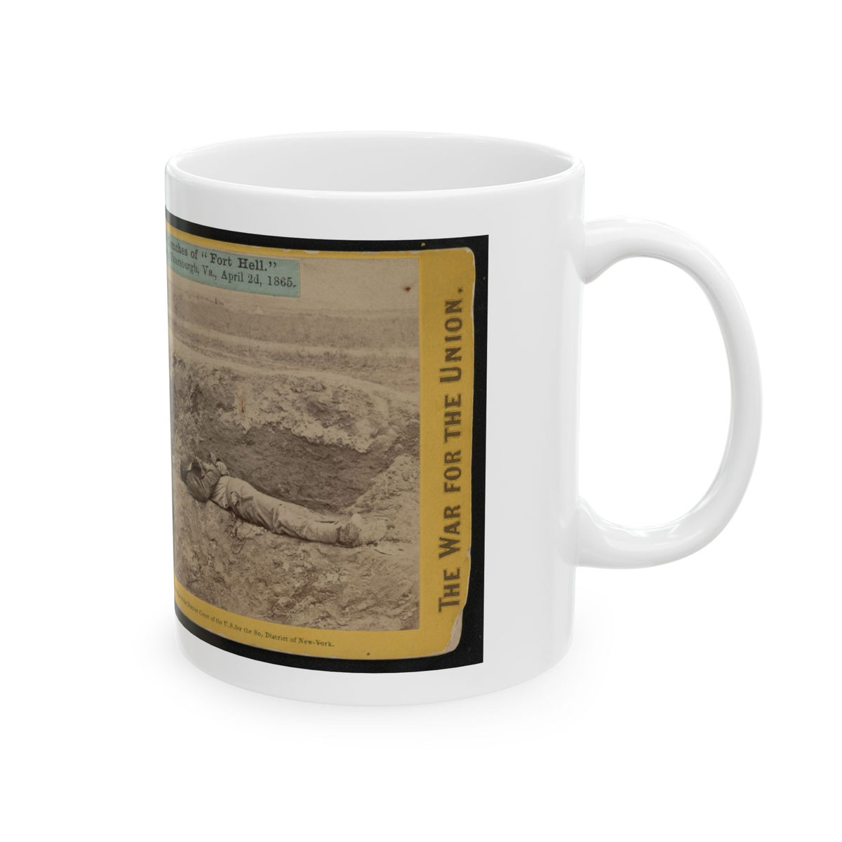 A Dead Rebel Soldier, As He Lay In The Trenches Of  Fort Hell (U.S. Civil War) White Coffee Mug