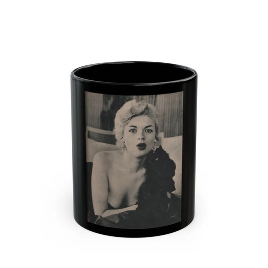 Jayne Mansfield #167 - 1 Page, 1 B&W Photo from Fabulous Females Mag. Issue #01 '55 (Vintage Female Icon) Black Coffee Mug-11oz-Go Mug Yourself