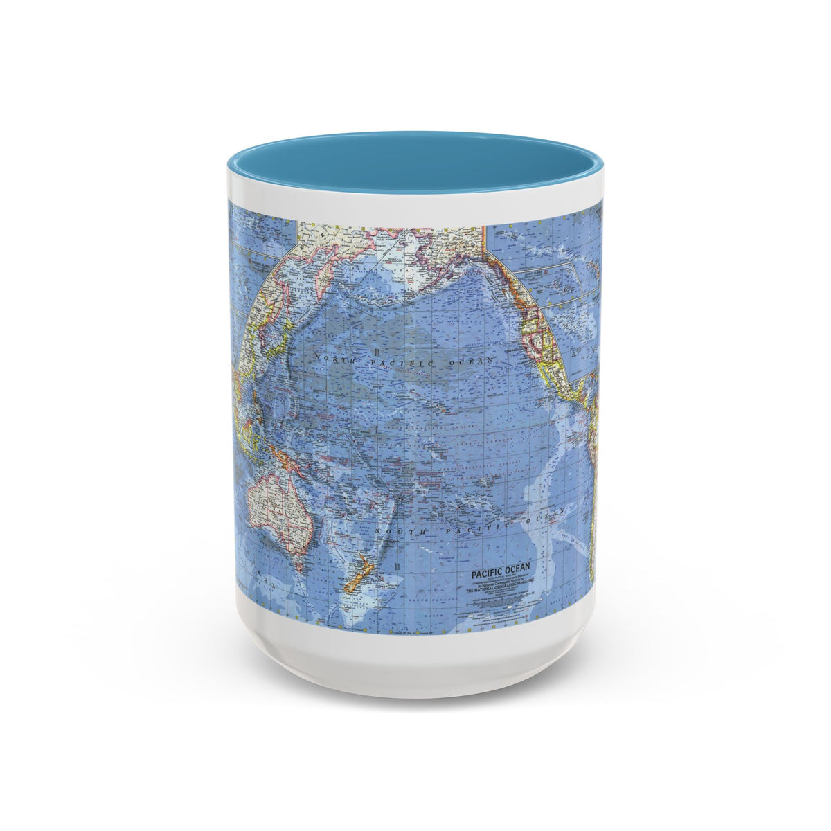 Pacific Ocean (1962) (Map) Accent Coffee Mug