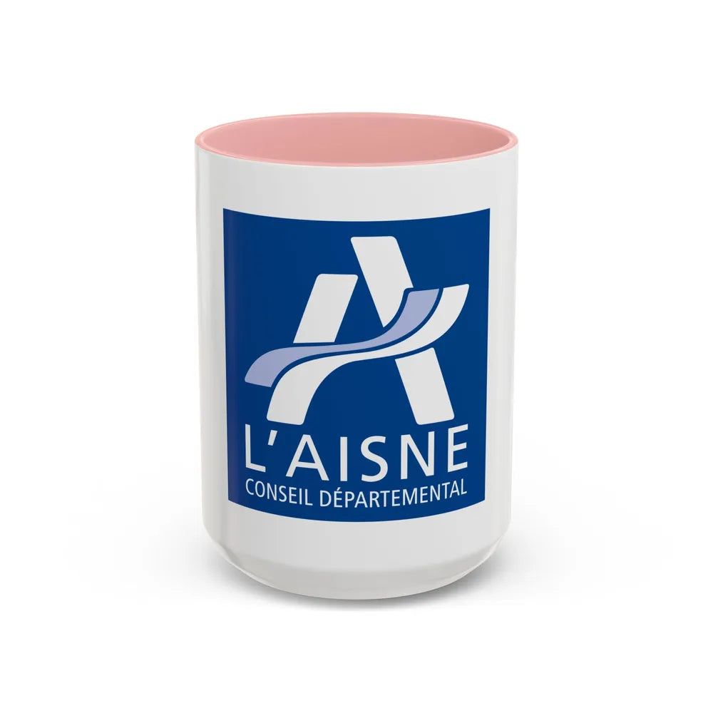 Flag of Aisne France - Accent Coffee Mug-15oz-Pink-Go Mug Yourself