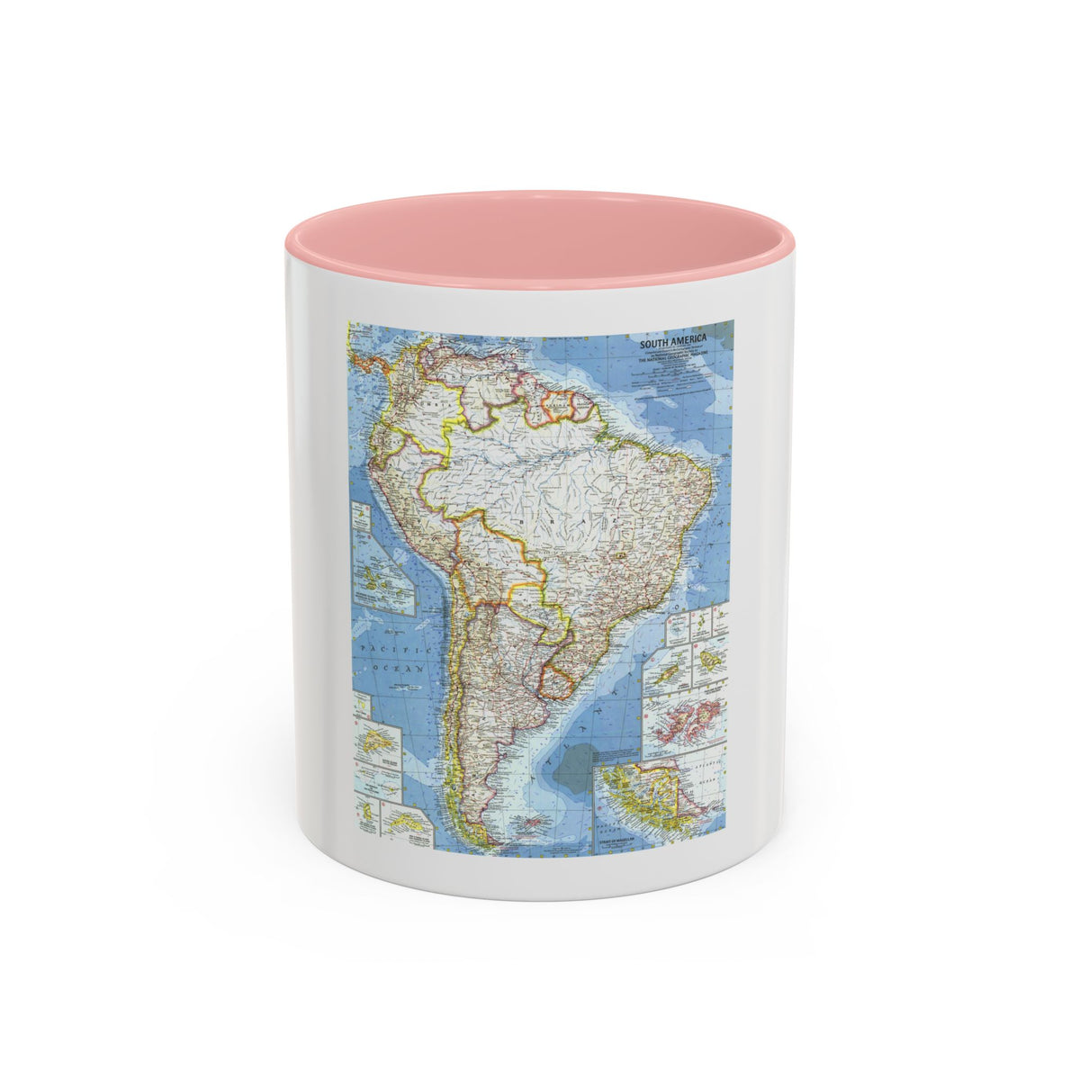 South America (1960) (Map) Accent Coffee Mug