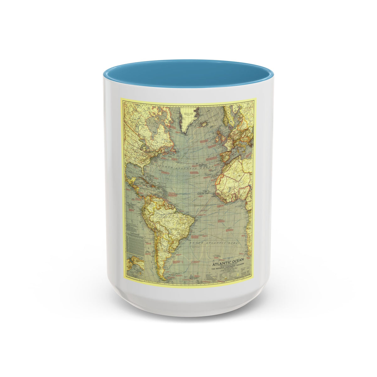 Atlantic Ocean (1939) (Map) Accent Coffee Mug