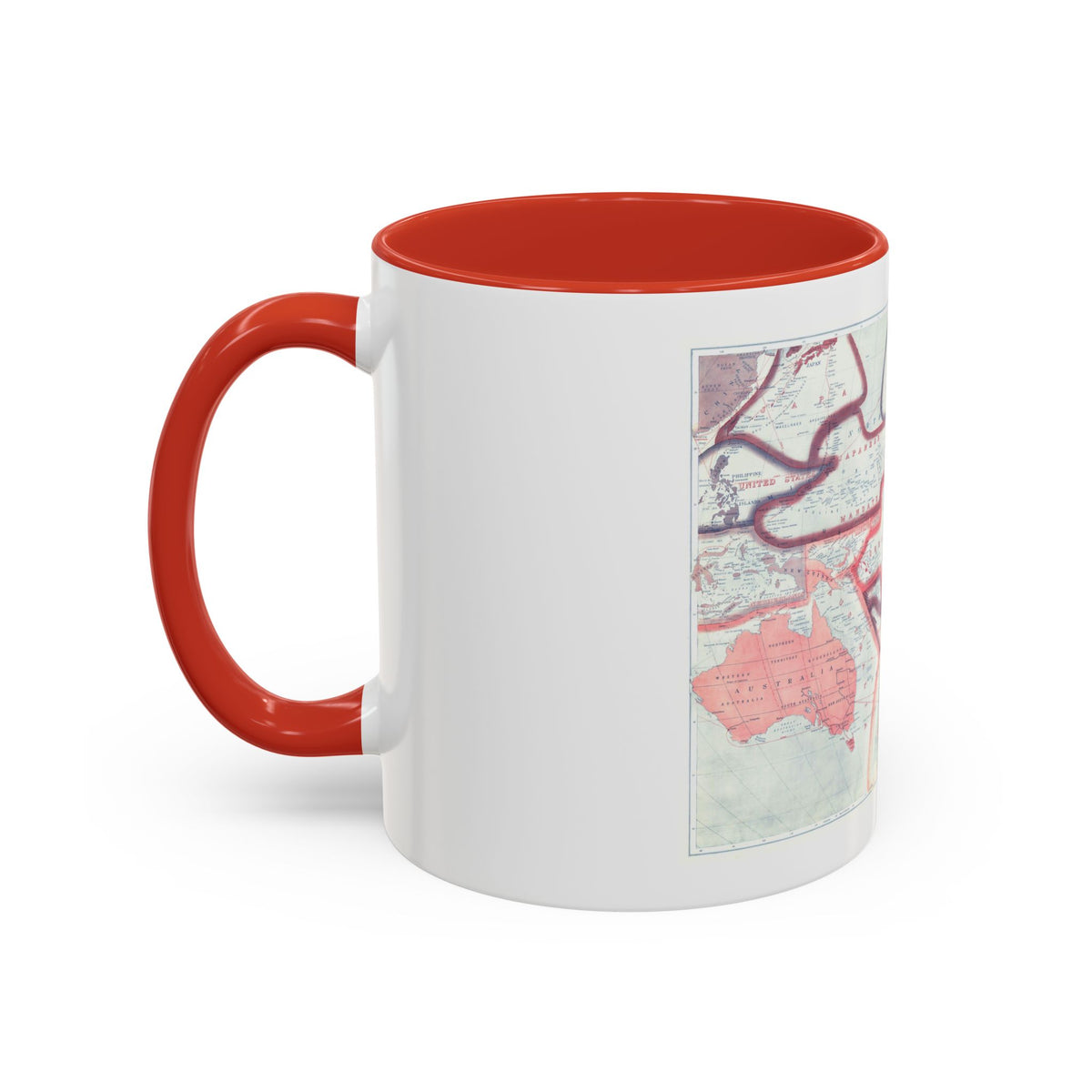 Pacific - Sovereignty and Mandate Boundary Lines (1921) (Map) Accent Coffee Mug