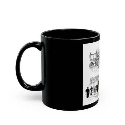 Cruising Down The River. From Courier, 1950 - Black Coffee Mug-Go Mug Yourself