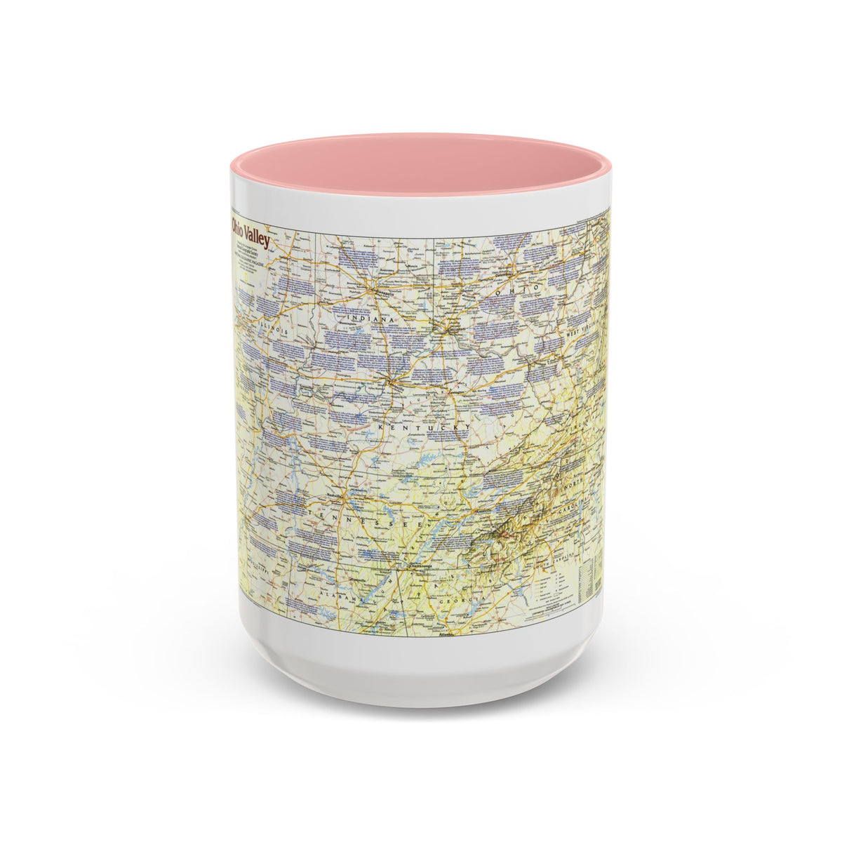 USA - Ohio Valley 1 (1985) (Map) Accent Coffee Mug