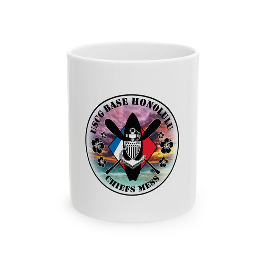 USCG Base Honolulu Chiefs Mess (U.S. Coast Guard) White Coffee Mug