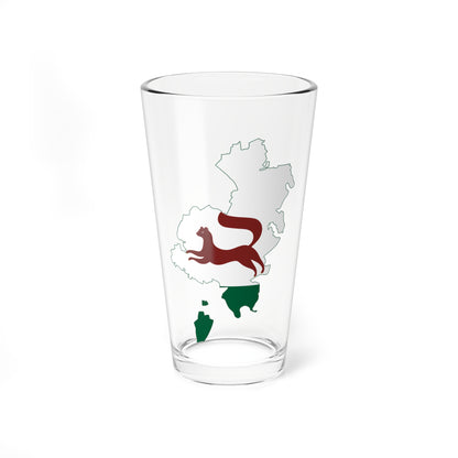 Flag-map of Ufa (Russia) Pint Glass 16oz
