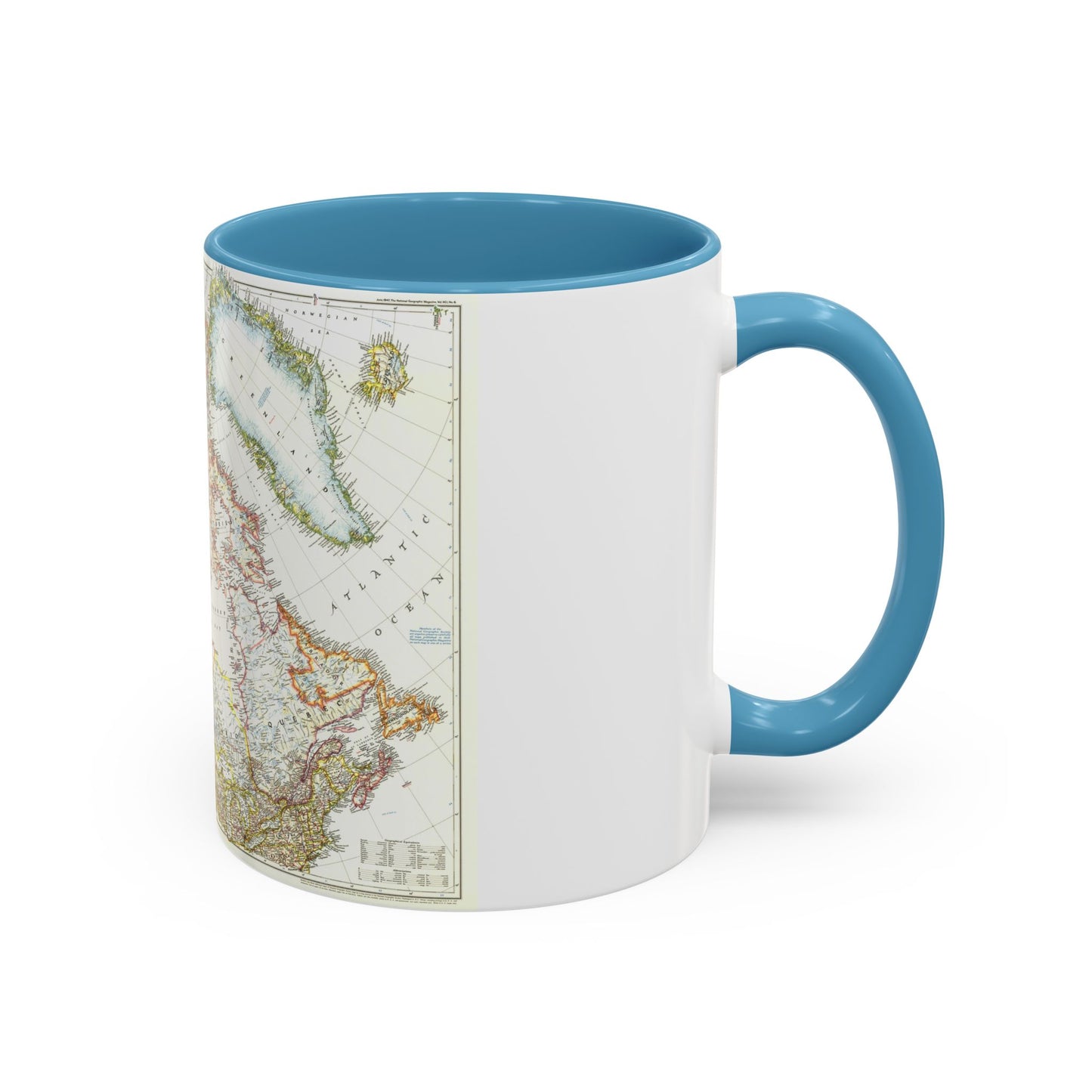 North America - Canada, Alaska, Greenland (1947) (Map) Accent Coffee Mug