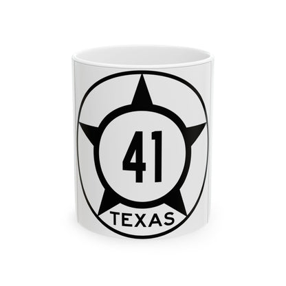 Old Texas 41 (Texas) (Road Sign) White Coffee Mug