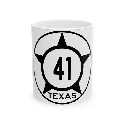 Old Texas 41 (Texas) (Road Sign) White Coffee Mug